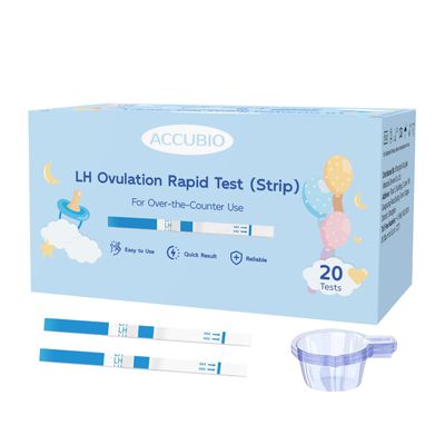 Ovulation Test Strips, Bulk Ovulation Tests, 20 Pack Fertility Tests with Collection Cups, Accurate LH Test for Home, Ovulation Predictor Kit, 5mm Wider 25 MIU/mL