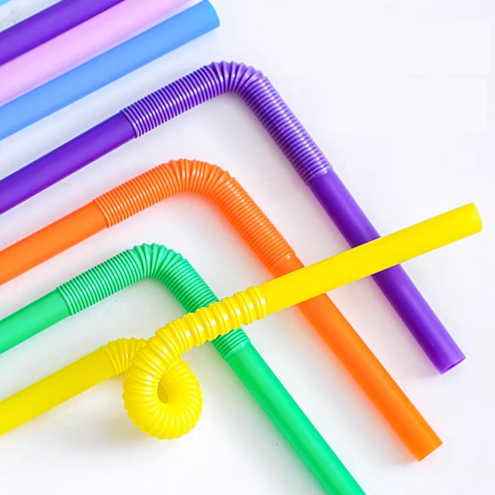 10.2 Inch Flexible Disposable Drinking Straws (Color, 500-Pack) - Food Grade PP Plastic Bendable Straws for Smoothies, Cocktails, Milkshakes, DIY Crafts, Party Supplies