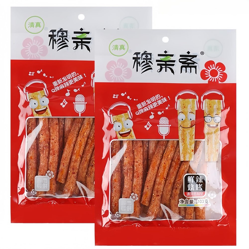 MKSDDF- Latiao Chinese snacks 103g*2 Chinese specialty snacks spicy gluten snack spicy slices latio I Various styles I Halal-friendly (Fresh Spicy Grill)
