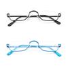 COVESATO Half Reading Glasses, Half Lens Frame Metal Readers for Women Men Black+Blue,3.00 view 2