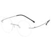 KOOSUFA Titanium Rimless Round Reading Glasses for Men Women, 1x Grey +2.5 view 1