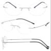 KOOSUFA Titanium Rimless Round Reading Glasses for Men Women, 1x Grey +2.5 view 3