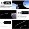KOOSUFA Titanium Rimless Round Reading Glasses for Men Women, 1x Grey +2.5 view 4