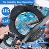 15X HD Magnifying Glass with Light, Hands-Free Desk Magnifier with 2-in-1 Base & Clamp, Adjustable Swing Arm, 5 Color Modes, 10 Brightness Levels for Reading, Crafts, Sewing & Nail Art view 2