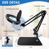 15X HD Magnifying Glass with Light, Hands-Free Desk Magnifier with 2-in-1 Base & Clamp, Adjustable Swing Arm, 5 Color Modes, 10 Brightness Levels for Reading, Crafts, Sewing & Nail Art view 4