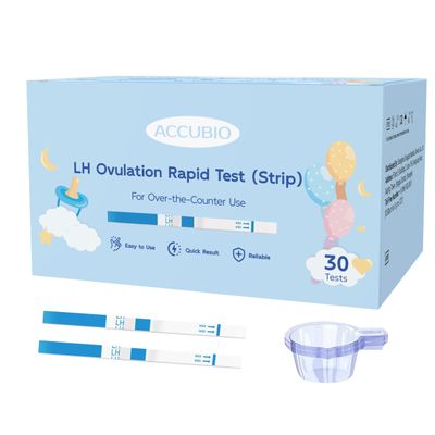 Ovulation Test Strips, Bulk Ovulation Tests, Fertility Tests with Collection Cups, Accurate LH Test for Home, Ovulation Predictor Kit, 5mm Wider 25 MIU/mL (30 Count)
