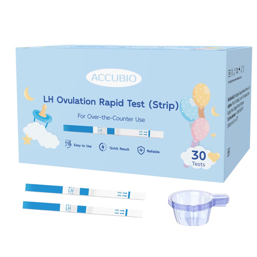 Ovulation Test Strips, Bulk Ovulation Tests, Fertility Tests with Collection Cups, Accurate LH Test for Home, Ovulation Predictor Kit, 5mm Wider 25 MIU/mL (30 Count)