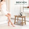Waterproof Shower Benches for Inside Shower, Poly Lumber Shower Stool with Storage Shelf & Adjustable Feet, SPA Bathroom Seat Chair for Shaving Legs, Indoor or Outdoor Use, Teak Brown view 2