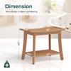 Waterproof Shower Benches for Inside Shower, Poly Lumber Shower Stool with Storage Shelf & Adjustable Feet, SPA Bathroom Seat Chair for Shaving Legs, Indoor or Outdoor Use, Teak Brown view 3