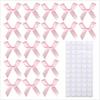 Hgzgch 60pcs 1.7" Mini Pink Ribbon Bows Decor Small DIY Satin Bows for Crafts, Little Bows for Gift Wrapping, Tiny Bow Stickers for Note Card Bow Baby Shower Cake and Candle Decorations view 1