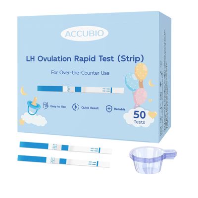 Ovulation Test Strips, Bulk Ovulation Tests, 50 Pack Fertility Tests with Collection Cups, Accurate LH Test for Home, Ovulation Predictor Kit, 5mm Wider 25 MIU/mL