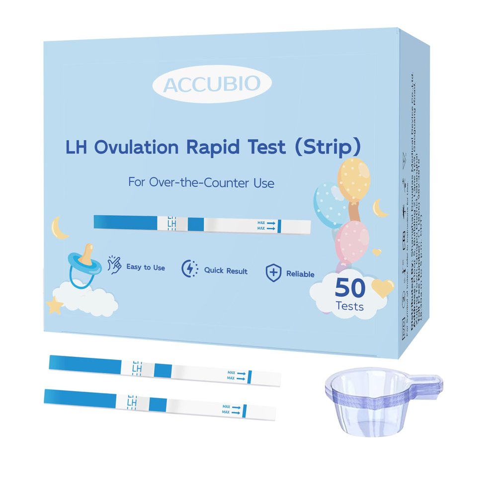 Ovulation Test Strips, Bulk Ovulation Tests, 50 Pack Fertility Tests with Collection Cups, Accurate LH Test for Home, Ovulation Predictor Kit, 5mm Wider 25 MIU/mL