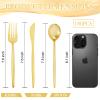 Supernal 180pcs Gold Plastic Silverware Set, Disposable Cutlery view 3