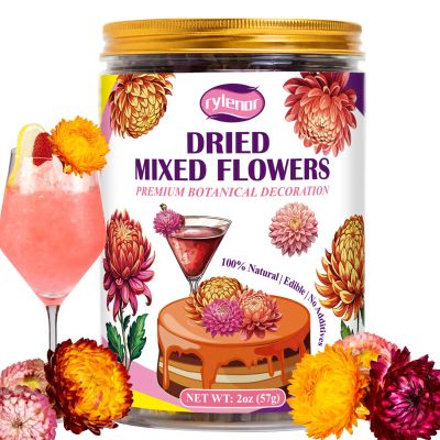 Edible Mixed Color Dried Flowers, 70 Pcs Food Grade Edible Flowers