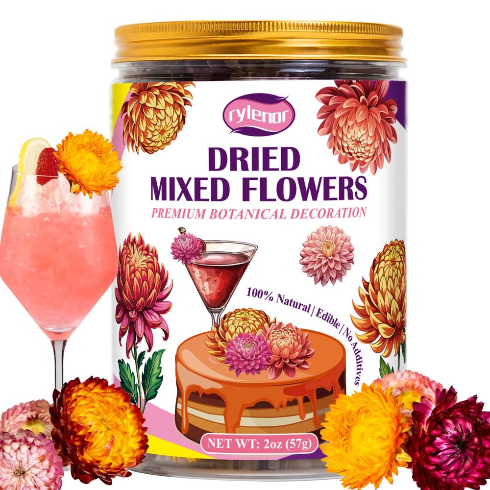 Edible Mixed Color Dried Flowers, 70 Pcs Food Grade Edible Flowers