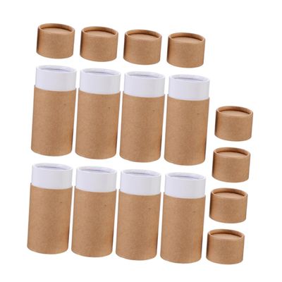 DIYEAH 8pcs Kraft Paper Tube Containers with Lids for Essential Oil Packaging Small Cardboard Tubes for Perfume Bottles Mailing and Craft Storage