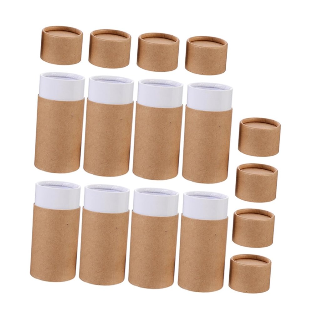 DIYEAH 8pcs Kraft Paper Tube Containers with Lids for Essential Oil Packaging Small Cardboard Tubes for Perfume Bottles Mailing and Craft Storage