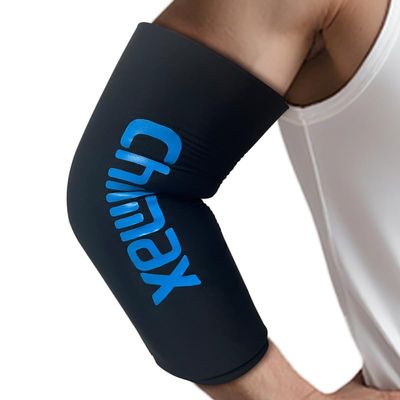 Chilmax Elbow Ice Pack Wrap Compression Sleeve Pain Relief, Tennis Elbow & Golfers Arm Cold Hot Packs Brace,Reusable Gel Ice Sleeve for Knee Calf Ankle Thigh Injurie,Fits Left/Right (XL)