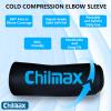 Chilmax Elbow Ice Pack Wrap Compression Sleeve Pain Relief, Tennis Elbow & Golfers Arm Cold Hot Packs Brace,Reusable Gel Ice Sleeve for Knee Calf Ankle Thigh Injurie,Fits Left/Right (XL) view 3