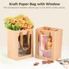 10-Pack Kraft Paper Gift Bags With Clear Window, 9.8 X 7.1 X 5.1 Inch, Rope Handle Shopping & Retail Bags For Gifts, Food, And Parties view 4