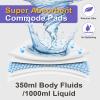 100 Commode Absorbent Pads for Bedside Commode Liners, Disposable Commode Liners Pads with Absorbent Gel, Portable Potty Liner Pads for Toilet Bags Bedpans view 2