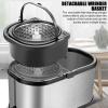 HSDXBA Spin Mop and Bucket with 5 Extra Pads Self-Cleaning Self-Wringing System Telescopic Spin Wet & Dry Mops for Cleaning Hardwood Laminate Tile Floors,Silver view 3