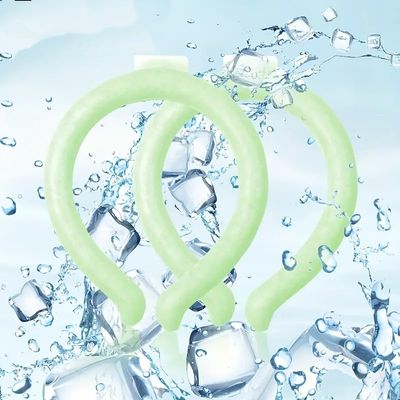 2PCS dr Chilly ice Ring Neck Cooling Tube with Cold Insulated Bag,Reusable Ice Neck Ring Wearable Body Cooler Products for Summer Heat iceringneckcooler (Light Green)