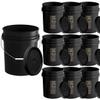 10 Pack - 5 Gallon Plastic Buckets with Lids - Food Safe, Stackable, BPA-Free Bulk Storage view 1