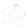100pcs White Organza Bags Sheer Mesh Drawstring Pouches for Jewelry Christmas Showers Wedding Party Favors Versatile Storage view 1