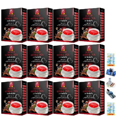 Fragrant Delicious Roasted Much Mellow Pimnada Mixed Tea Blend 30 Sachets/Box (180g) Fruit Snack Set 12 D321 By Thaigiftshop [Get Free Tomato Facial Mask]