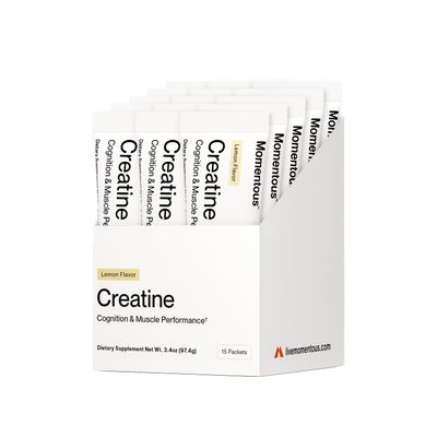 Momentous Creatine Lemon Monohydrate Powder - Creatine Powder - Supports Strength, Lean Muscle, & Recovery for Men & Women - NSF Certified for Sport - 6.49 g per Serving - 15 Servings