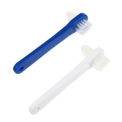 MUCKLILY 2pcs False Teeth Brush Denture Cleaning Brush Head Head Denture Cleaning Tools for Fresh Breath