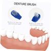 MUCKLILY 2pcs False Teeth Brush Denture Cleaning Brush Head Head Denture Cleaning Tools for Fresh Breath view 3