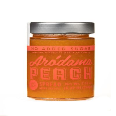 ARODAMA PREMIUM GREEK MARMALADE (JAM, SPREAD) NO SUGAR ADDED, 7.8 OZ/ 220 GRS CRETAN PRODUCT 100% NATURAL NO PRESERVATIVES OR ADDITIVES (SINGLE JAR, PEACH NO SUGAR ADDED)