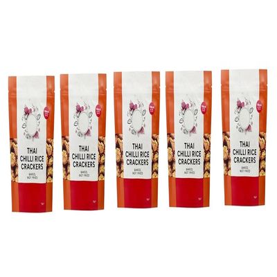 HandB Thai Chilli Rice Crackers 3.9 oz (pack of 5) Baked not fried for a perfectly crisp finish