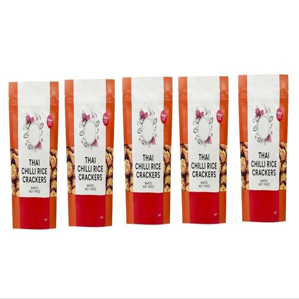 HandB Thai Chilli Rice Crackers 3.9 oz (pack of 5) Baked not fried for a perfectly crisp finish