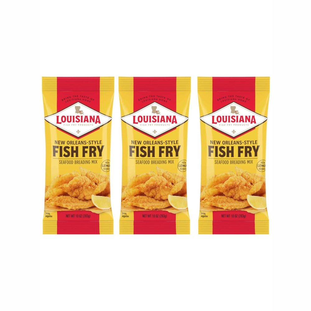 Louisiana Fish Fry Products New Orleans Style Lemon Fish Fry, 10 oz (Pack of 3)