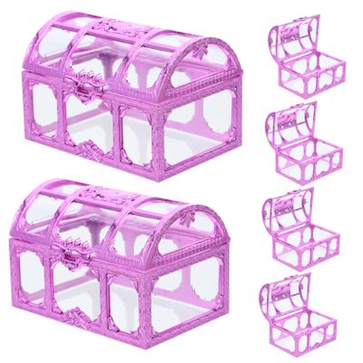 STOBAZA 12pcs Clear Wedding Candy Boxes Decorative Party Favor Storage for Bridal Showers Birthdays Multi Use Treasure Chest Design for Events and Celebrations