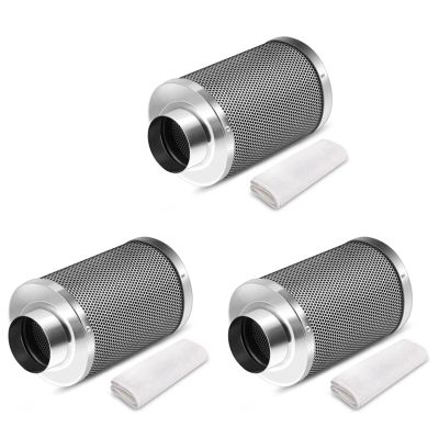 3Set 4 Inch Air Carbon Filter Odor Control,Pre-Filter Included, Smelliness Scrubberglobal