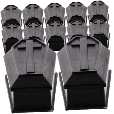 DIYEAH 14Pcs Halloween Coffin Box with Lid Lightweight Plastic Decorative Prop for Party Treats and Halloween Decoration Unique Candy Storage