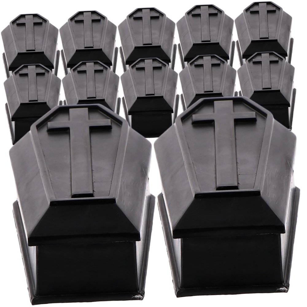 DIYEAH 14Pcs Halloween Coffin Box with Lid Lightweight Plastic Decorative Prop for Party Treats and Halloween Decoration Unique Candy Storage