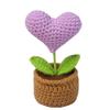 Weaving mini love potted plants, mini knitted potted plants, finished office decorations (Purple) view 1