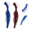 PACKOVE 2pcs Firm Toothbrush for Dentures Denture Cleaning Brush Double-Sided Toothbrush Head Travel Brush view 3