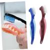 PACKOVE 2pcs Firm Toothbrush for Dentures Denture Cleaning Brush Double-Sided Toothbrush Head Travel Brush view 4