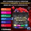 KUKALY Creatine Monohydrate Gummies for Men & Women, 9000MG Creatine Gummies Sugar Free - Mixed Flavored with L-Taurine, BCAA 2:1, B12 B6 for Boost Strength, Focus & Endurance, Vegan, Non-GMO, 120pcs view 3