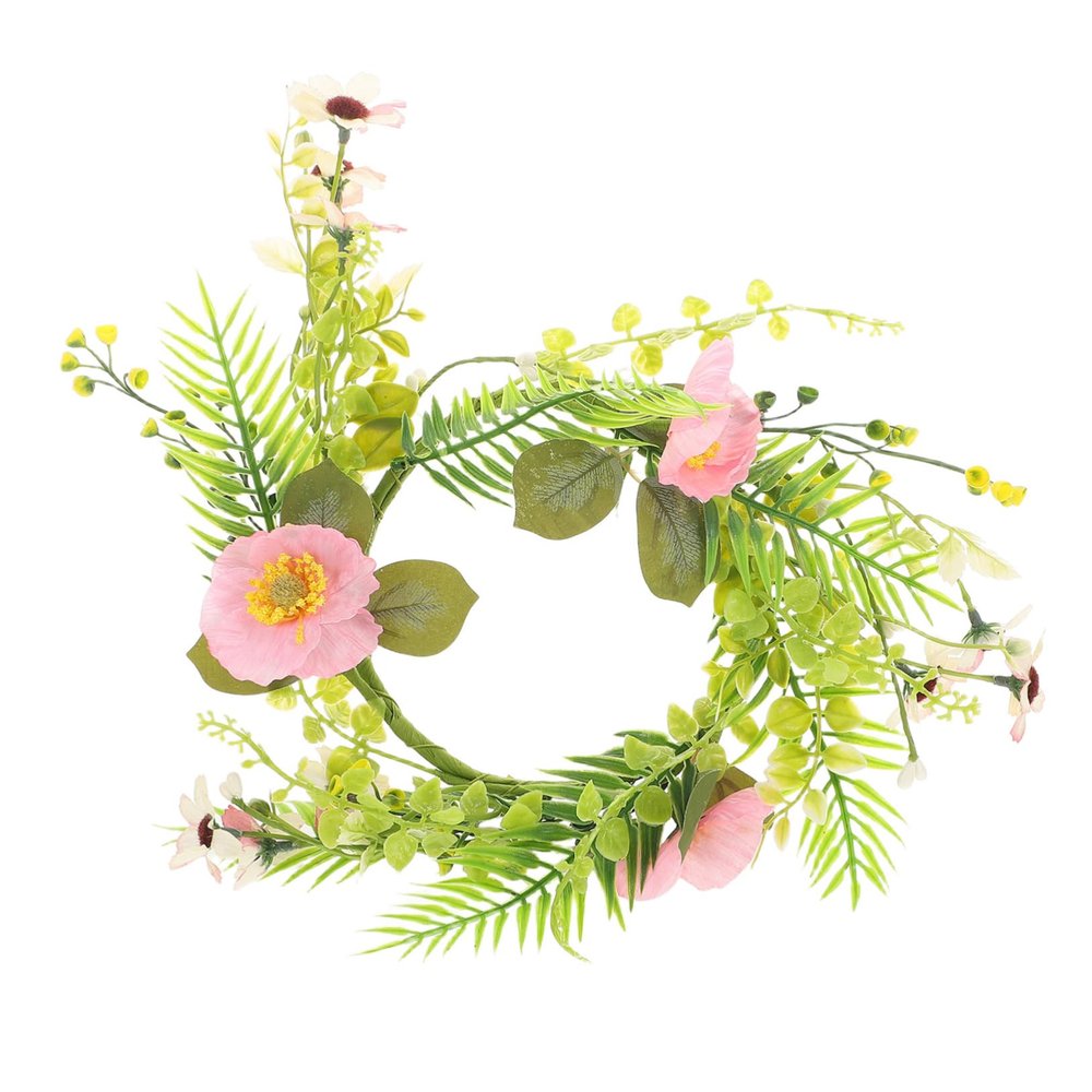 ABOOFAN Spring Candle Rings with Artificial Flowers for Pillars Wedding Centerpieces and Home Decor Reusable Floral Arrangements for Table and Window