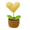 Weaving mini love potted plants, mini knitted potted plants, finished office decorations (yellow) view 1
