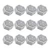 Grcfumo 12 Pcs Hollow Out Hexagon Candy Boxes, Wedding Favor Boxes, Plastic Candy Case Container for Christmas Birthday Party Decoration (Golden hexagon) (Silver hexagon) view 1