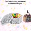 Grcfumo 12 Pcs Hollow Out Hexagon Candy Boxes, Wedding Favor Boxes, Plastic Candy Case Container for Christmas Birthday Party Decoration (Golden hexagon) (Silver hexagon) view 2