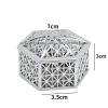 Grcfumo 12 Pcs Hollow Out Hexagon Candy Boxes, Wedding Favor Boxes, Plastic Candy Case Container for Christmas Birthday Party Decoration (Golden hexagon) (Silver hexagon) view 3